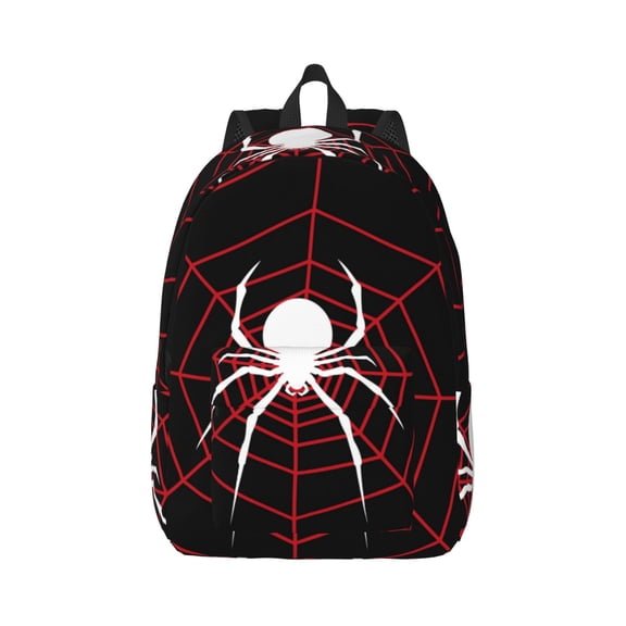 Rateoe Spider On The Web Pattern Canvas College Laptop Backpack,Travel Daypack,Durable Rucksack Travel Notebook Bag School Backpack Book Bag for Men Women-Medium