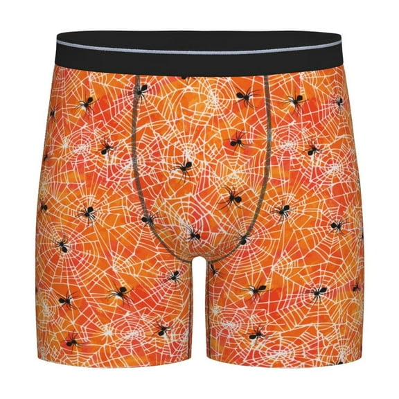 Rateoe Spider Print Men’s Underwear Boxer Briefs Soft Comfortable Underwear Boxer Briefs, Long Leg Briefs,Anti-chafing Boxer Briefs