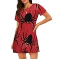 thumbnail image 1 of Rateoe Spider Print Women’s Nightdress – Cozy Cotton Short-sleeved Sleep Shirt, Loose-Fit Sleepwear, Perfect for Relaxing and Sleeping, 1 of 6