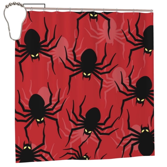 Rateoe Spider Shower Curtain - Fancy Bathroom Shower Curtain Sets - Waterproof Shower Curtain with Hooks with 12 Plastic Hooks 72x72 Inches