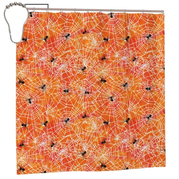 Rateoe Spider Shower Curtain - Fancy Bathroom Shower Curtain Sets - Waterproof Shower Curtain with Hooks with 12 Plastic Hooks 72x72 Inches