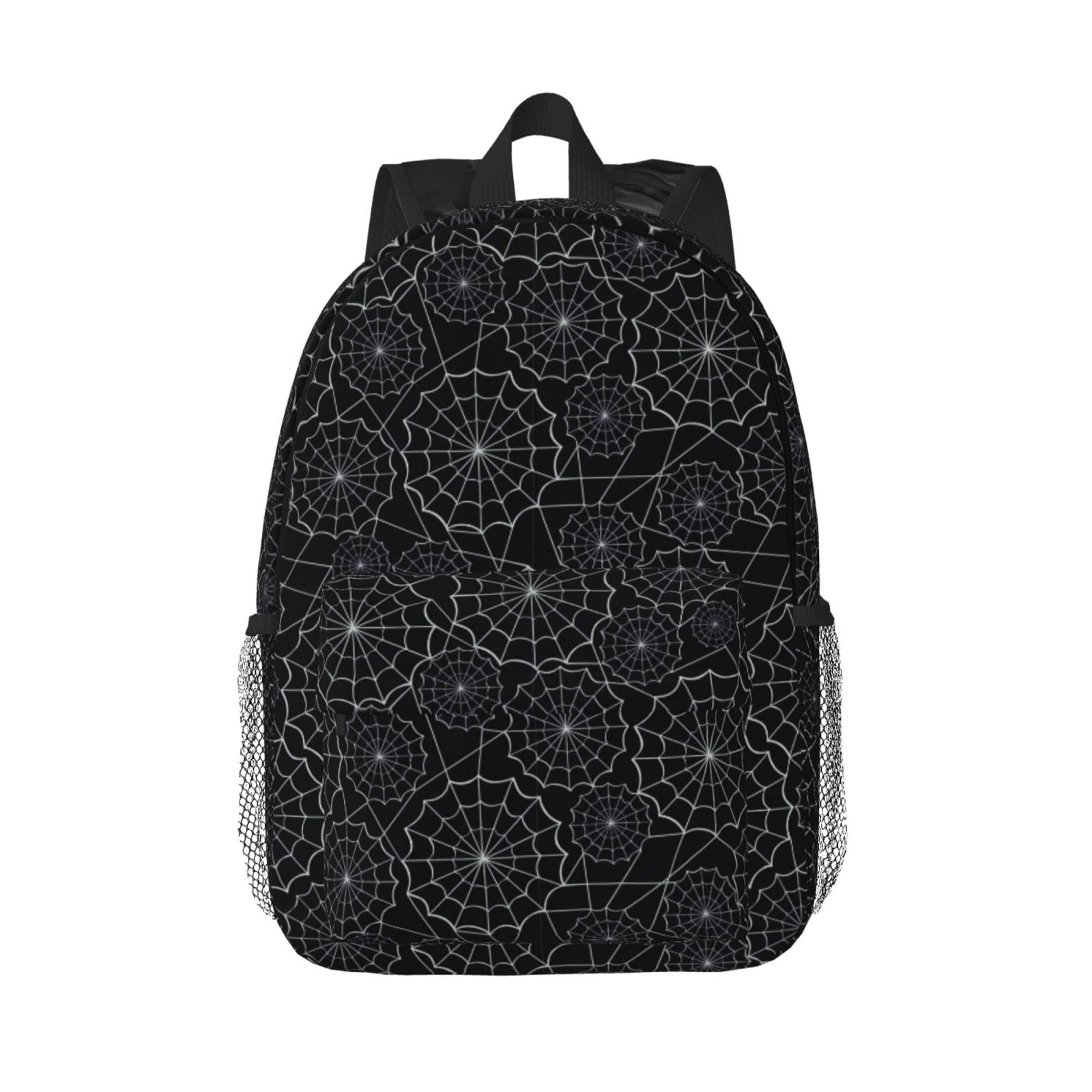 Rateoe Spider Web Black Pattern Student Backpack Water  display picture 1