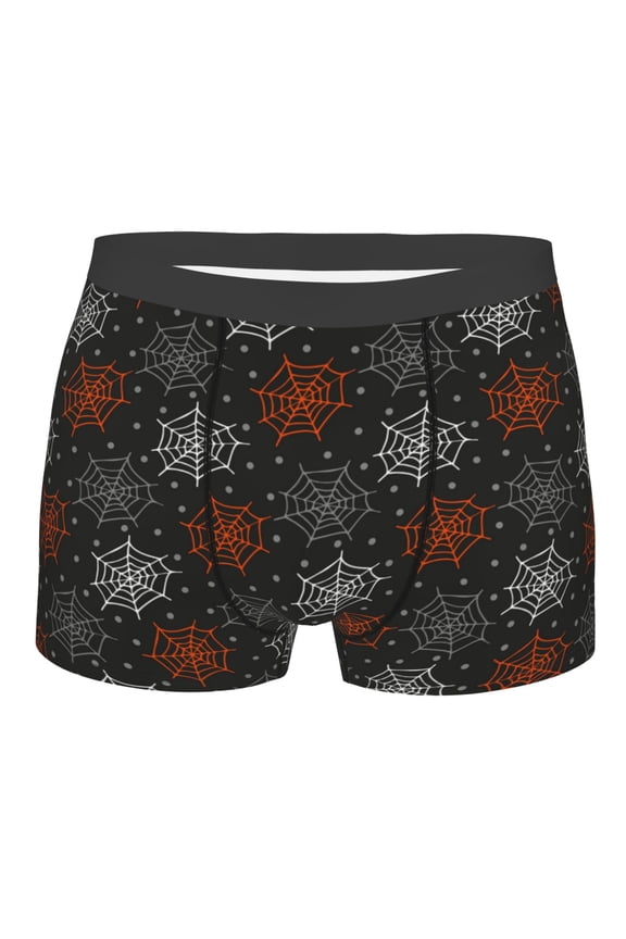Spider Web Mens Boxer Briefs Poly Spandex Performance Boxer Briefs Underwear Hem Boxer Briefs - Medium