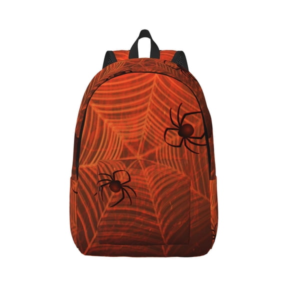 Rateoe Spider Web Pattern Canvas College Laptop Backpack,Travel Daypack,Durable Rucksack Travel Notebook Bag School Backpack Book Bag for Men Women-Medium