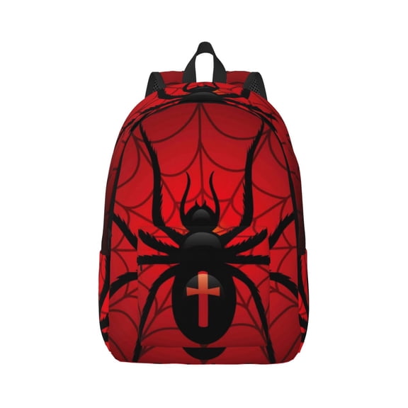 Rateoe Spider on the Web Pattern Canvas College Laptop Backpack,Travel Daypack,Durable Rucksack Travel Notebook Bag School Backpack Book Bag for Men Women-Medium