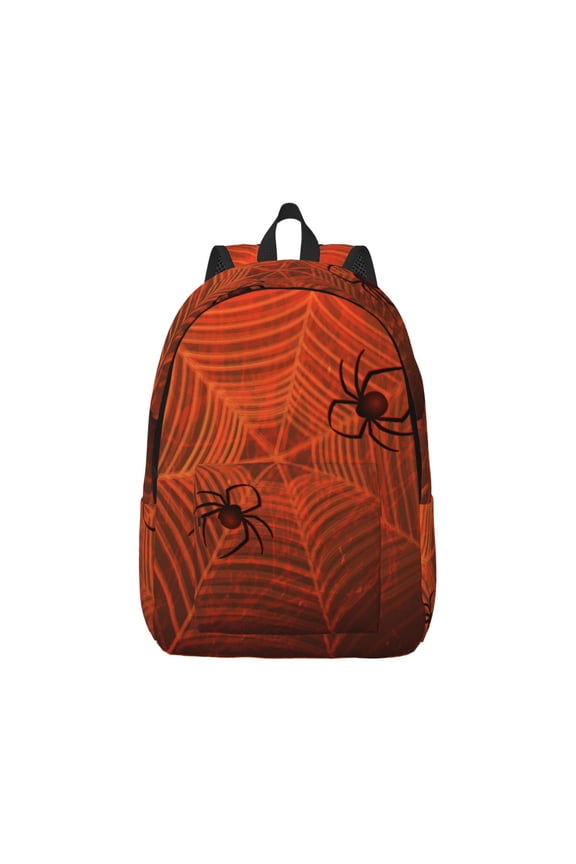Spider Web Pattern Canvas College Laptop Backpack,Travel Daypack,Durable Rucksack Travel Notebook Bag School Backpack Book Bag for Men Women-Small