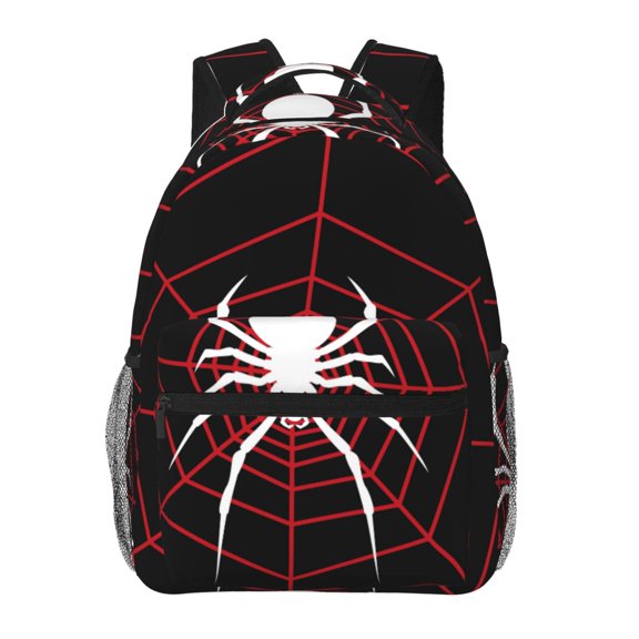 Rateoe Spider On The Web Pattern Casual Backpack for School, Work, Travel – Adjustable Straps, Multiple Compartments – Ergonomic Design, Fits Laptops and Tablets