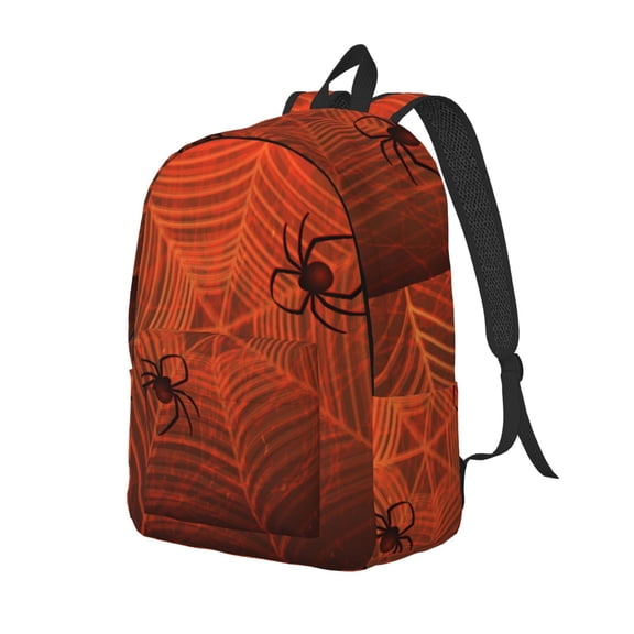 Rateoe Spider Web Pattern Durable Canvas Backpack for Men & Women – Stylish & Lightweight – Adjustable Straps, Multiple Pockets – Fits 15-17 Inch LaptopsSmall