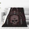 thumbnail image 1 of Rateoe Spider with Skull Print Fuzzy Fleece Throw Blanket Extra Large,Super Soft,Fluffy and Warm Blankets for Couch,Bed,All Season Use (60"x50"), 1 of 8