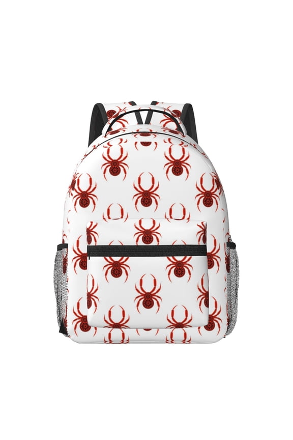 Spiders Insects Pattern Durable Student Backpack Laptop Bag- Ergonomic Design, Waterproof Twill Fabric - Ideal for School, Travel, and Outdoor Activities