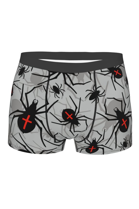 Spiders Mens Boxer Briefs Poly Spandex Performance Boxer Briefs Underwear Hem Boxer Briefs - Medium