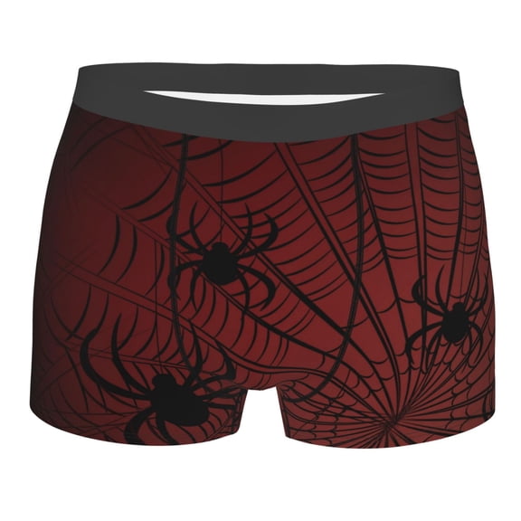 Rateoe Spiders On A Web Mens Boxer Briefs Poly Spandex Performance Boxer Briefs Underwear Hem Boxer Briefs - Small