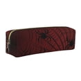 thumbnail image 1 of Rateoe Spiders On A Web Print Leather Pencil Case with Smooth Zipper, Compact Storage for Writing Tools & Art Supplies, 8.26" x 1.96" x 2.16", 1 of 7