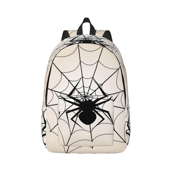Rateoe Spiders On The Web 1 Pattern Canvas College Laptop Backpack,Travel Daypack,Durable Rucksack Travel Notebook Bag School Backpack Book Bag for Men Women-Small