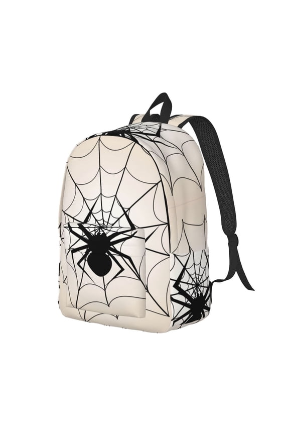 Spiders On The Web 1 Pattern Durable Canvas Backpack for Men & Women – Stylish & Lightweight – Adjustable Straps, Multiple Pockets – Fits 15-17 Inch LaptopsSmall