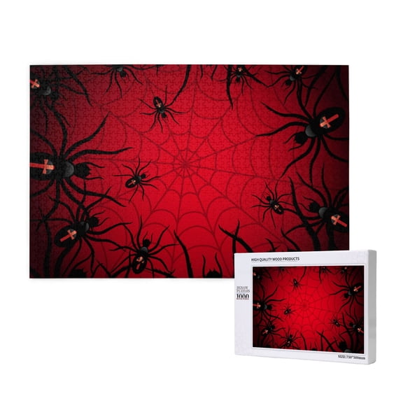 Rateoe Spiders On The Web And Space Pattern Wooden Picture Puzzle ,1000 Piece Jigsaw Puzzle ,Family Fun Puzzle, Home Dcor Puzzle, Gift Puzzle(Horizontal style)