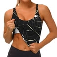 thumbnail image 1 of Rateoe Spiders On The Web Print Womens' Sports Bras Scoop Neck Sports Vest- Padded U Back Seamless High Impact Support, 1 of 7