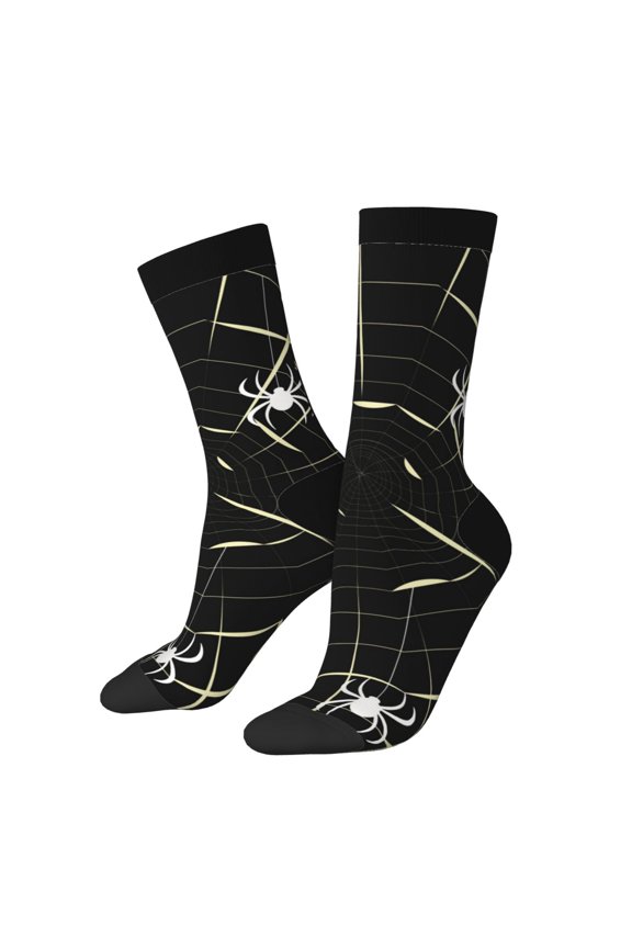 Spiders On The Web for Women Casual Calf Socks - Cute Crew Socks - Thin Soft Above Ankle Socks Size 5-11