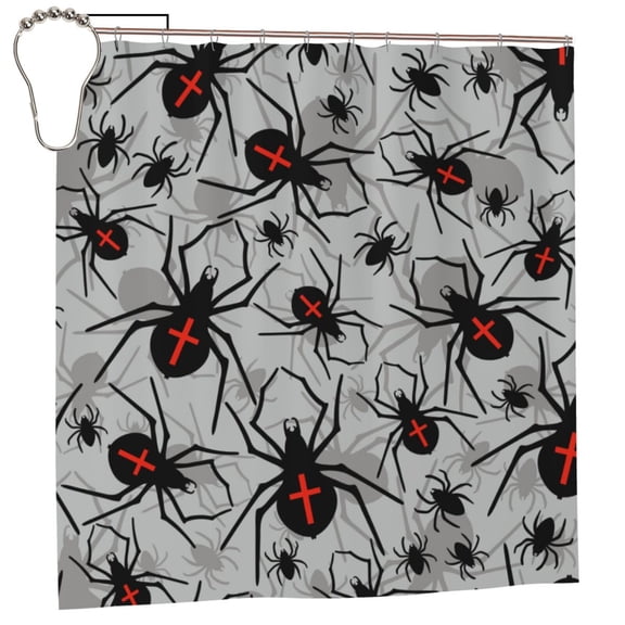 Rateoe Spiders Shower Curtain - Fancy Bathroom Shower Curtain Sets - Waterproof Shower Curtain with Hooks with 12 Plastic Hooks 72x72 Inches