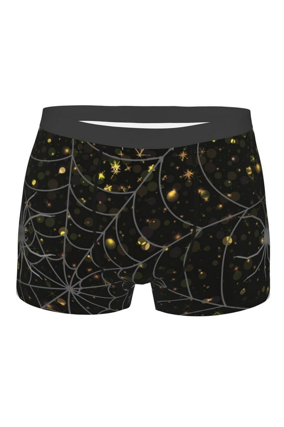 Spiderweb Bats And A Spider Mens Boxer Briefs Poly Spandex Performance Boxer Briefs Underwear Hem Boxer Briefs - Large