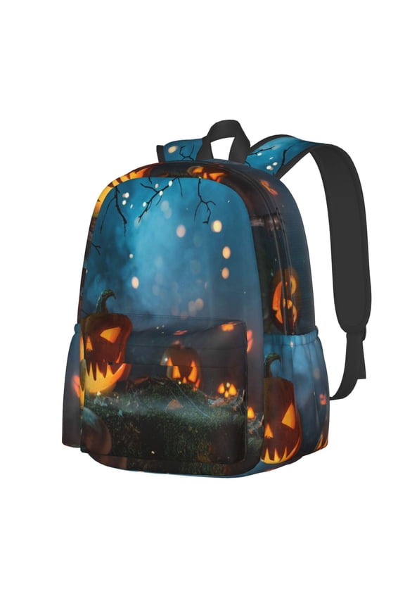 Spooky Halloween Pattern Student Backpack,Backpack for School,Lightweight Bag,Travel Backpack,Outdoor Backpack,Large Capacity Backpack