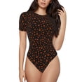 thumbnail image 1 of Rateoe Spooky Pumpkin Face Printed Women Rash Guard Short Sleeve,Tummy control Swimsuit Surfing Swimsuit Bathing Suit Short-sleeved Onesie UPF 50+ -XX-Large, 1 of 7
