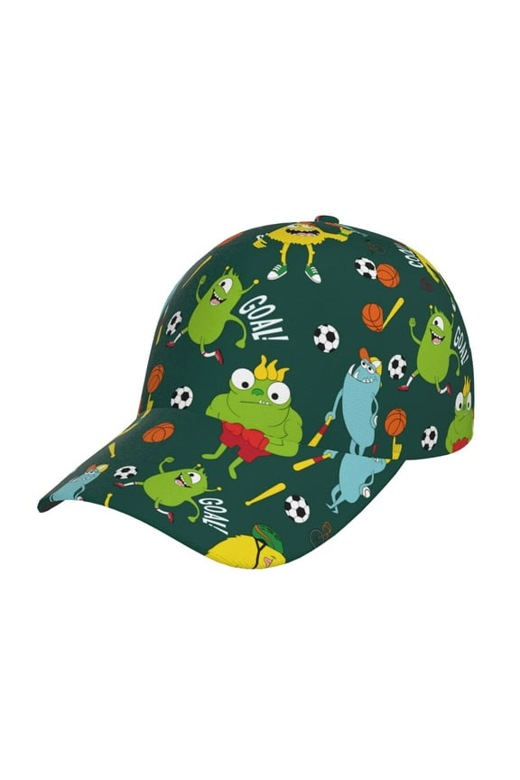 Sport Monster Pattern Baseball Cap Outdoor Cap Mountain Dad Hat - Unstructured Soft Cotton Cap-Adjustable UV Protection Cap
