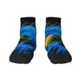 thumbnail image 1 of Rateoe Sports Tennis Ball Pattern Quarter Crew Socks,Toe Seamed Ankle Socks,Cotton Cushioned Breathable Athletic Crew Sports Socks, 1 of 7