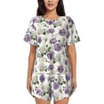 thumbnail image 1 of Rateoe Spring Flowers Pattern Women's Short-Sleeved Pajama Set - 2 Piece Soft and Lightweight Sleepwear Set-Small, 1 of 6