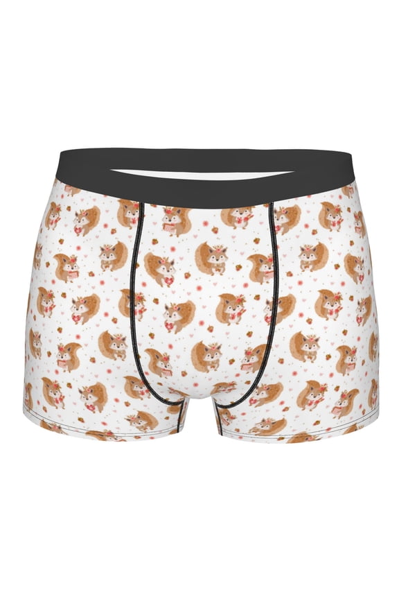 Squirrel And Rose Mens Boxer Briefs Poly Spandex Performance Boxer Briefs Underwear Hem Boxer Briefs - Medium