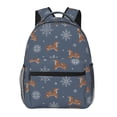 thumbnail image 1 of Rateoe Squirrel And Snowflakes Pattern Casual Backpack for School, Work, Travel – Adjustable Straps, Multiple Compartments – Ergonomic Design, Fits Laptops and Tablets, 1 of 5