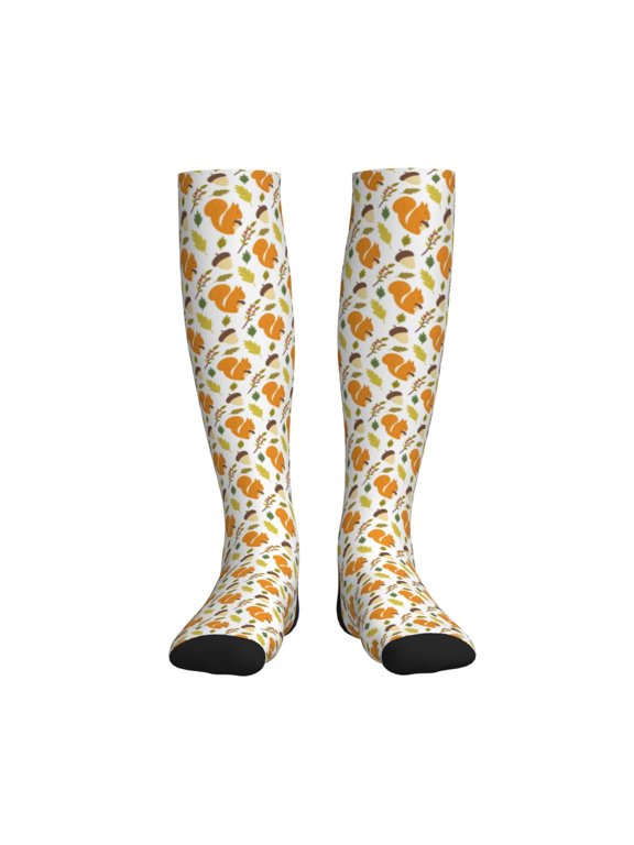 Squirrel Eating Nuts Compression Socks for Women and Men 20-30mmHg-Circulation Support Socks Knee High Nurse Pregnant Running Medical and Travel Athletic