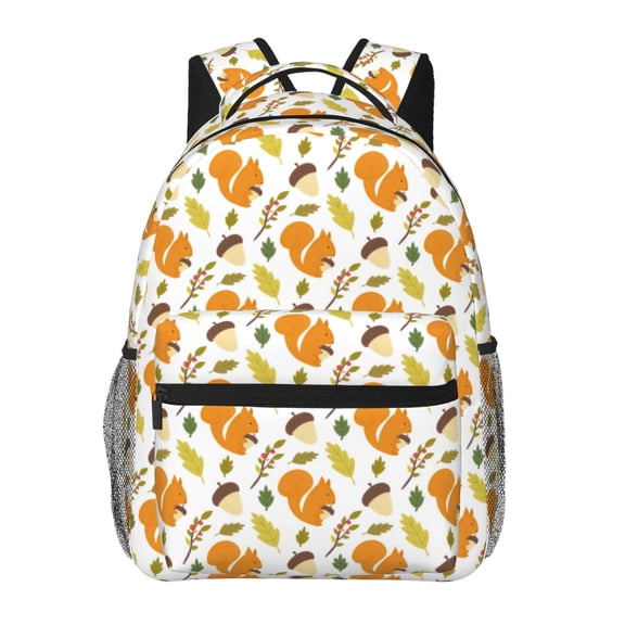 Rateoe Squirrel Eating Nuts Pattern Casual Backpack for School, Work, Travel  Adjustable Straps, Multiple Compartments  Ergonomic Design, Fits Laptops and Tablets
