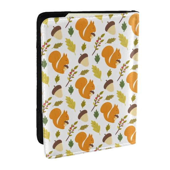 Rateoe Squirrel Eating Nuts Pattern Passport Holder Wallet Leather Mulit-purpose Travel Wallet Credit Cards Case ,Passport Cover for Women Men-6.5 in