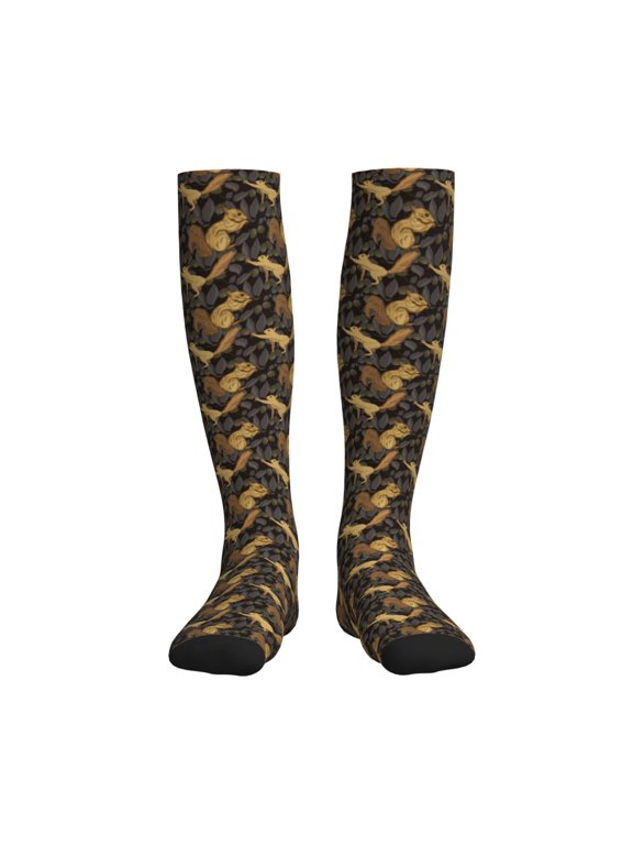 Squirrel Gathering Nuts Compression Socks for Women and Men 20-30mmHg-Circulation Support Socks Knee High Nurse Pregnant Running Medical and Travel Athletic