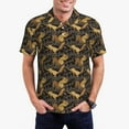 thumbnail image 1 of Rateoe Squirrel Gathering Nuts Pattern Men's Short Sleeve Polo Shirts, Golf Polo Shirts Short Sleeve Performance Moisture Wicking Dry-Large, 1 of 6