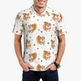 thumbnail image 1 of Rateoe Squirrel Giving A Gift Pattern Men's Short Sleeve Polo Shirts, Golf Polo Shirts Short Sleeve Performance Moisture Wicking Dry-X-Large, 1 of 6