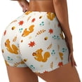 thumbnail image 1 of Rateoe Squirrel Maple Leaves And Nuts Printed Power Workout Shorts for Women Tummy Control Squat Proof Ribbed Thick Seamless Scrunch Active Short-Large, 1 of 8