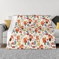 thumbnail image 1 of Rateoe Squirrel Nuts Mushroom Pattern Flannel Throw Blanket, Ultra-soft Blanket for Bed, Couch, Car, Hypoallergenic Anti-pilling blanket-40"x30"(Horizontal), 1 of 6