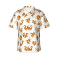 thumbnail image 1 of Rateoe Squirrel Playing Pattern Men’s Hawaiian Shirt – Short Sleeve Button-Down Tropical Beach Shirt, Lightweight & Breathable Casual Aloha Shirt with Pocket,Small, 1 of 7