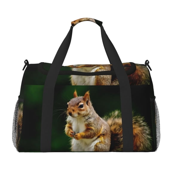 Rateoe Squirrels Eating Peanuts On The Tree Pattern Gym Bag for Women, Duffle Bag for Travel with Wet Pocket, Carry on Weekender Bags for Women, Water Resistant Travel Bag Duffel Bag