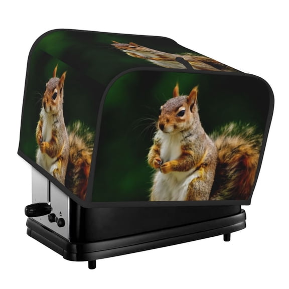 Rateoe Squirrels Eating Peanuts On The Tree Pattern Toaster Covers 4 Slice Wide Slot,Bread Machine Cover,Bread Dust Cover & Fingerprint Protection,Appliance Covers