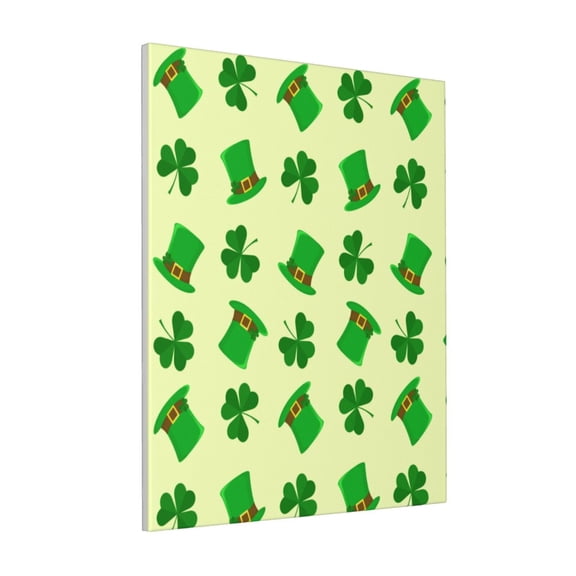 Rateoe St. Patrick's Day Pattern Decorative Picture – Unique Modern Wall Art, Ready-to-Hang Canvas Print for Home (Vertical)