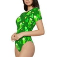 thumbnail image 1 of Rateoe St Patrick's Day2 Printed Women Rash Guard Short Sleeve,Tummy control Swimsuit Surfing Swimsuit Bathing Suit Short-sleeved Onesie UPF 50+, 1 of 6