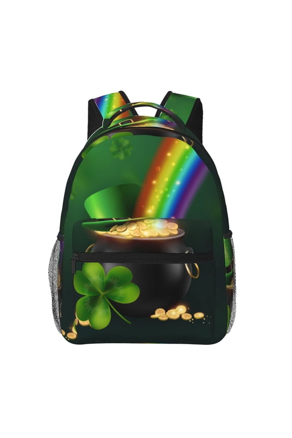 St. Patrick's Day4 Pattern Casual Backpack for School, Work, Travel  Adjustable Straps, Multiple Compartments  Ergonomic Design, Fits Laptops and Tablets