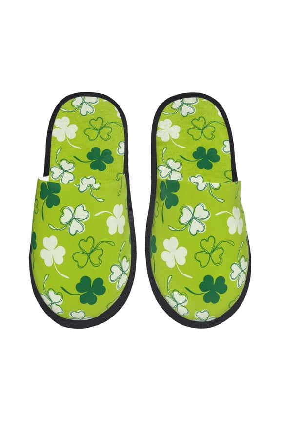 St Patrick's Day7 Pattern Fuzzy Slippers Fuzzy Soft House Slippers Plush Furry Warm Cozy Open Toe Fluffy Home Shoes-Medium
