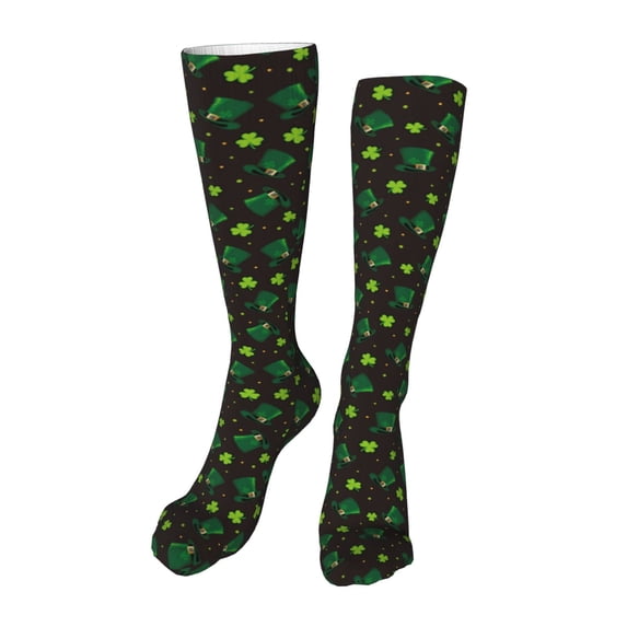 Rateoe St. Patrick's Day8 print Women's Men's Novelty 20in Crew Socks Cotton Socks Knee High Socks for Walking,Running,Nurses,Pregnancy-One Size