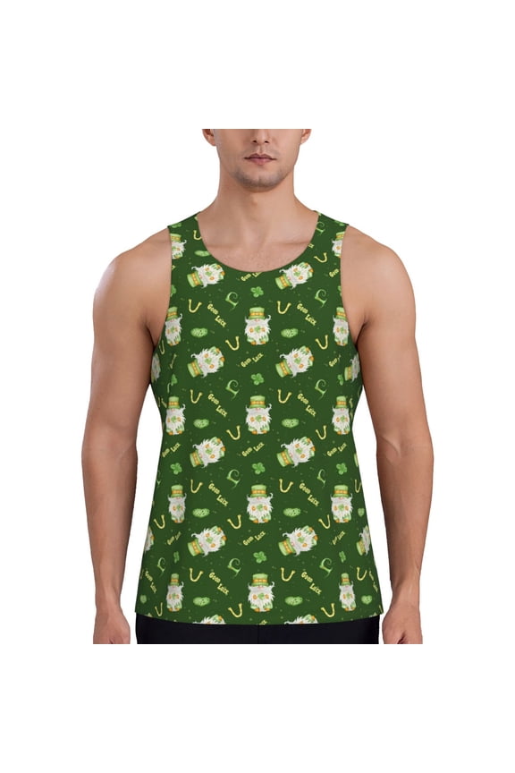 St. Patrick's day 6 Pattern Sleeveless Gym Shirt Muscle Tee Breathable Workout Shirt Slim-Fit Tank Quick Dry Fit Muscle Tank Top Bodybuilding Sleeveless T Shirt-3X-Large