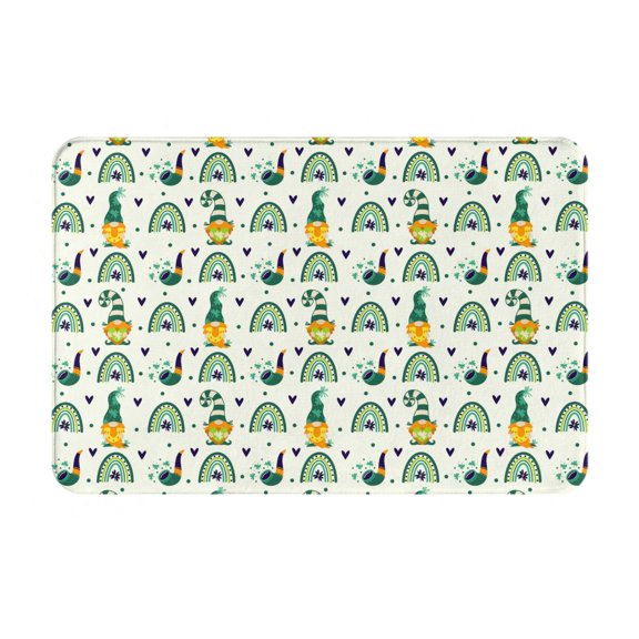 Rateoe St. Patrick's day Pattern Flannel Door Mat Indoor Outdoor Entrance, Waterproof All-Weather Doormat,Fade Resistant, Low Profile Entryway Mat 16x24in