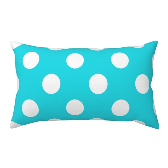 Rateoe Standard Pillowcases 20x36 Inches Aqua And White Polka Dot Pattern Printed Pillow Covers with Envelope Closure(Pillows are not Included)